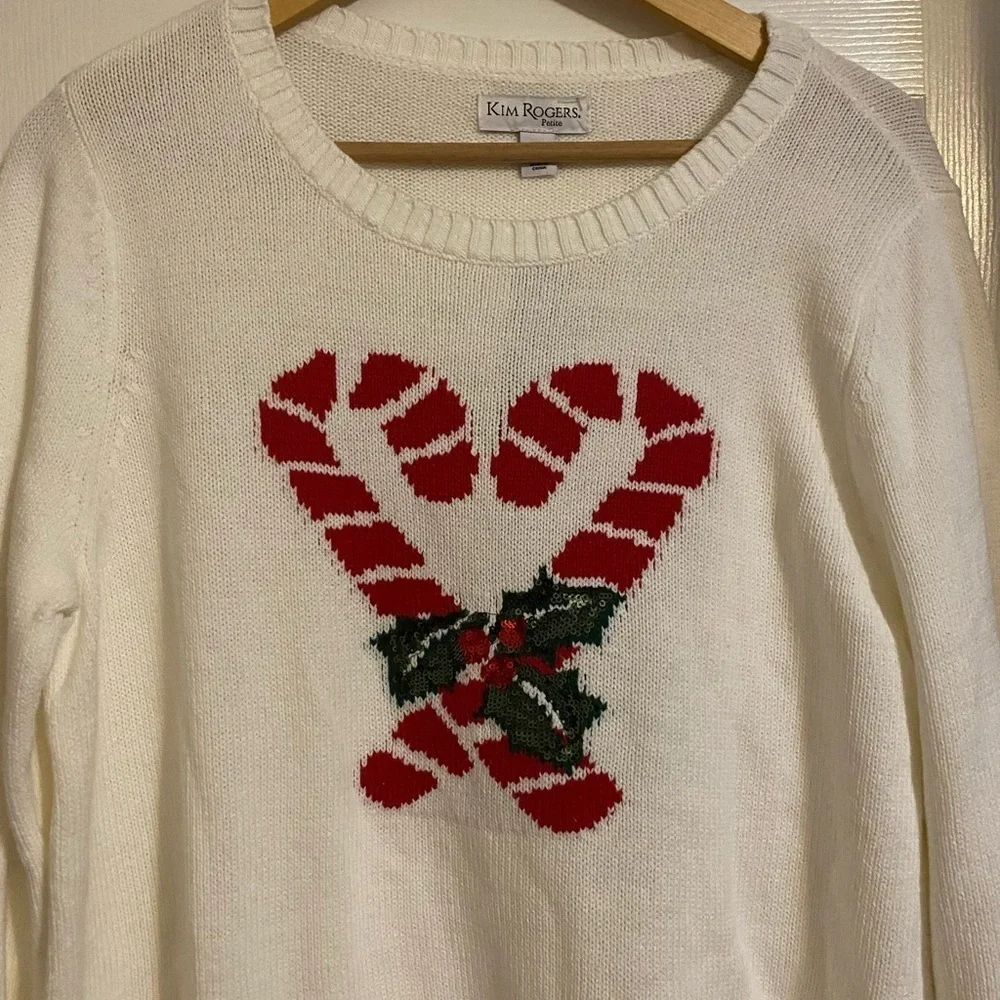 NWT Candy Cane Sweater - Petite Large